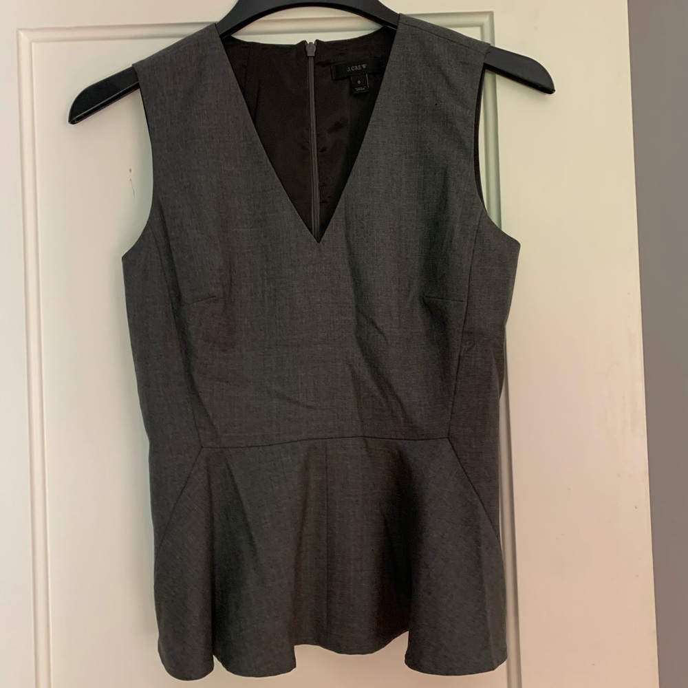 J. Crew super 120s wool peplum top